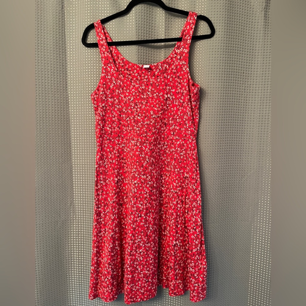 Old Navy Red Floral Dress SZ M